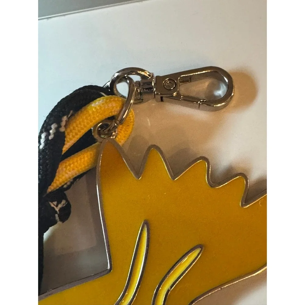 Yellow Farfalle Pasta Enamel Charm Keychain Paracord Tassel‎ Foodie Accessory